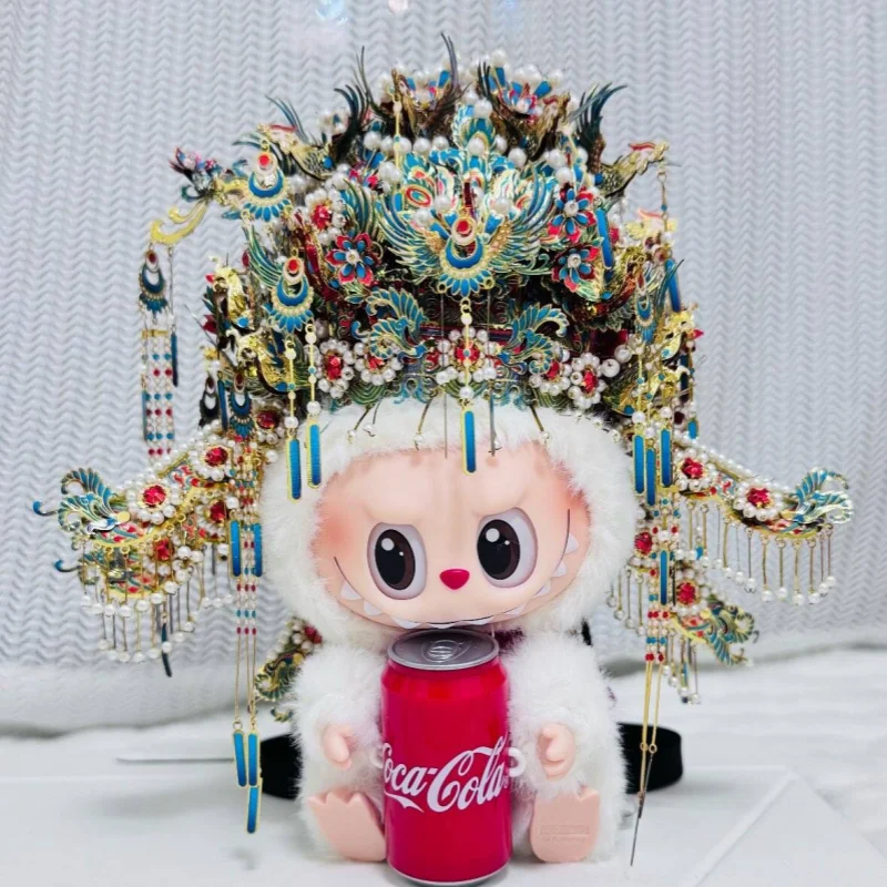 P0ink Dai Phoenix Crown Diy handgemachte Kopfbedeckung stereoskopische Ornament zehn Meilen rot Make-up Metall Montage Labubu Zubehör Geschenk