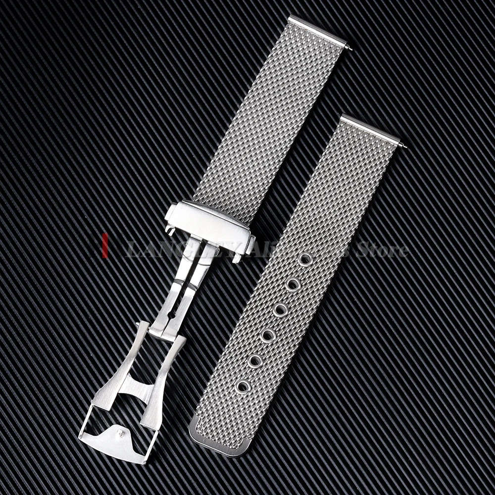 Сетчатый миланский браслет для часов Omega 007 для часов Seamaster 300, нержавеющая сталь со складной застежкой 20 мм 22 мм для мужского ремня IWC