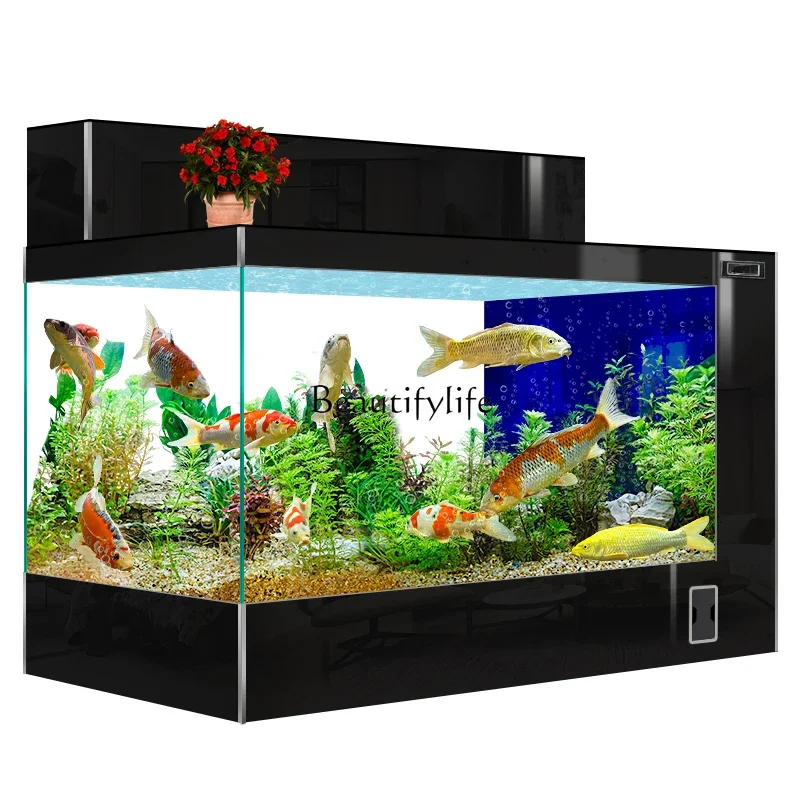 

FG17Double filter koi special ground tank fish tank living room water-free ultra-white glass aquarium