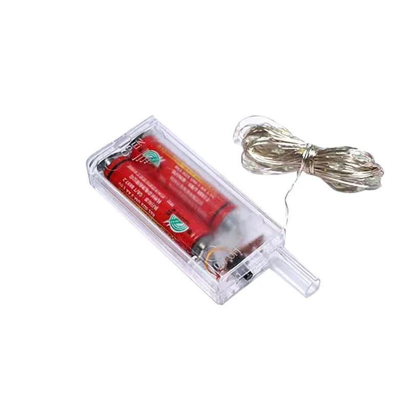 Stringa luminosa a LED a due sezioni con scatola batteria con lampadina in filo di rame per la stella della decorazione natalizia