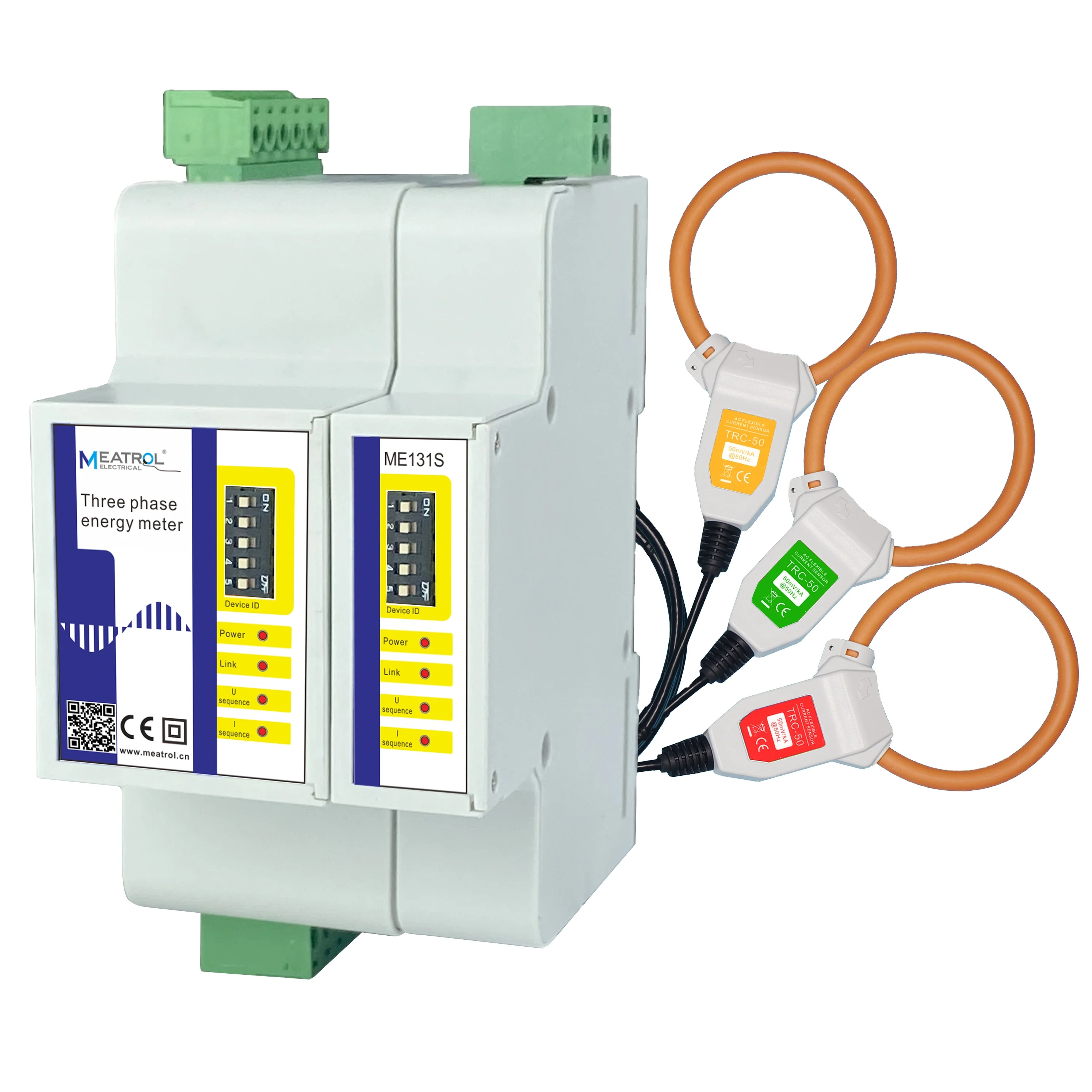 

MEATROL ME131 Single Phase AC Din Rail Meter 4in1 Kwh Volt Amp Watt Meter 0~100A AC50~300V