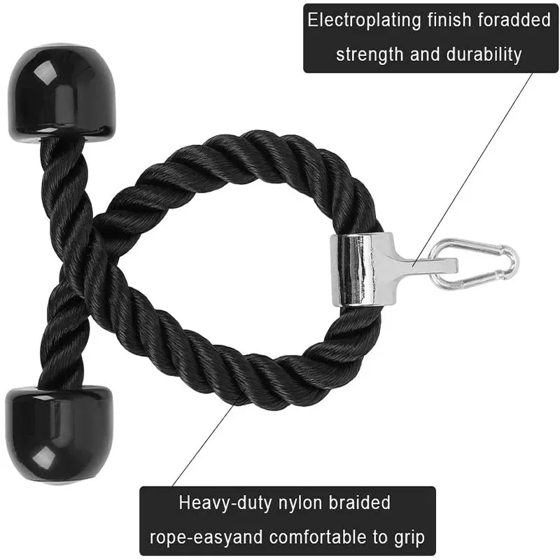 Pull Down Rope Single Handle Triceps Biceps Workout Attachment for Cable Machine Fitness Pulley Workouts