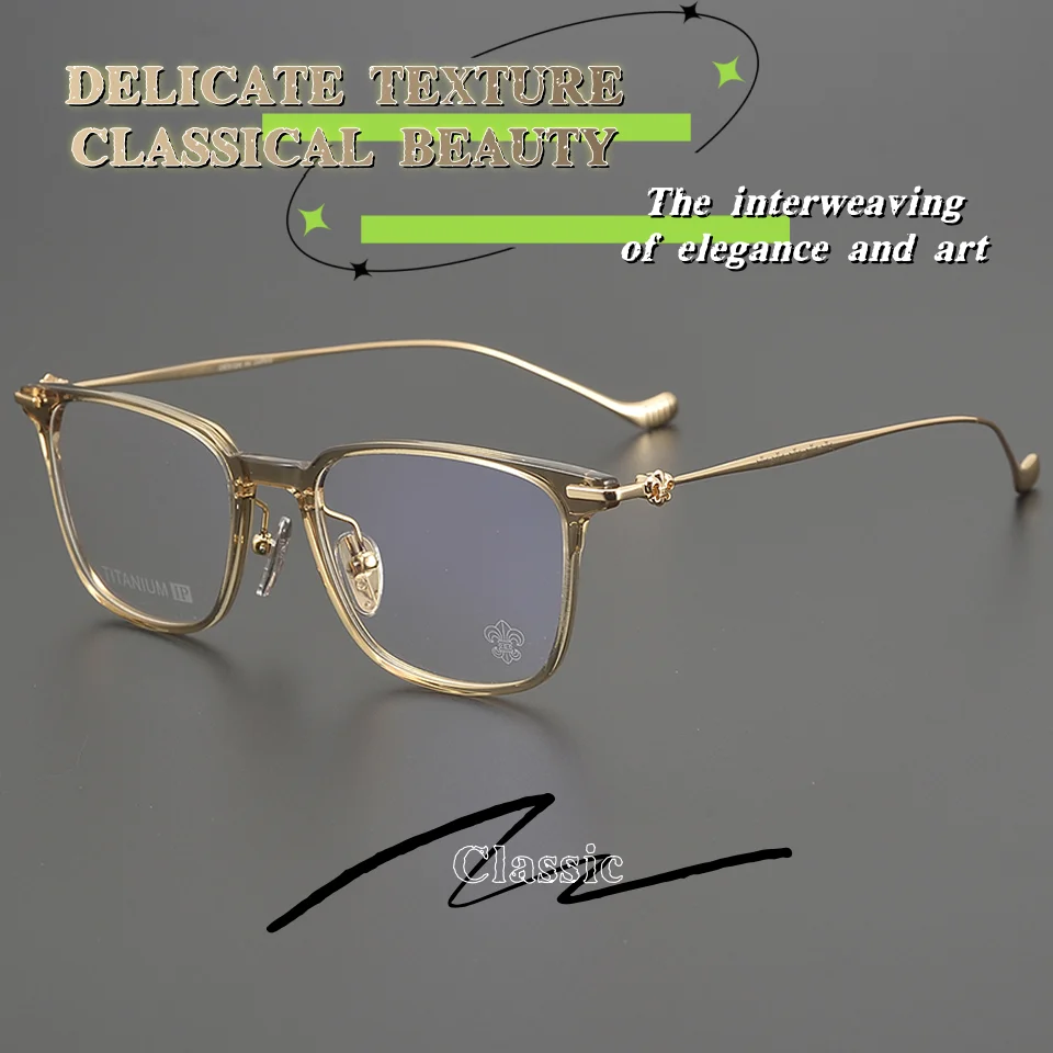 

Модные мужские и женские оптические очки по рецепту в титановой оправе для отдыха, украшения для улицы, элитные брендовые ацетатные очки