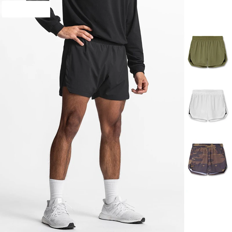 شورت رياضي صيفي للرجال مضاد للتألق سريع الجفاف بطبقة مزدوجة مع جيوب متعددة