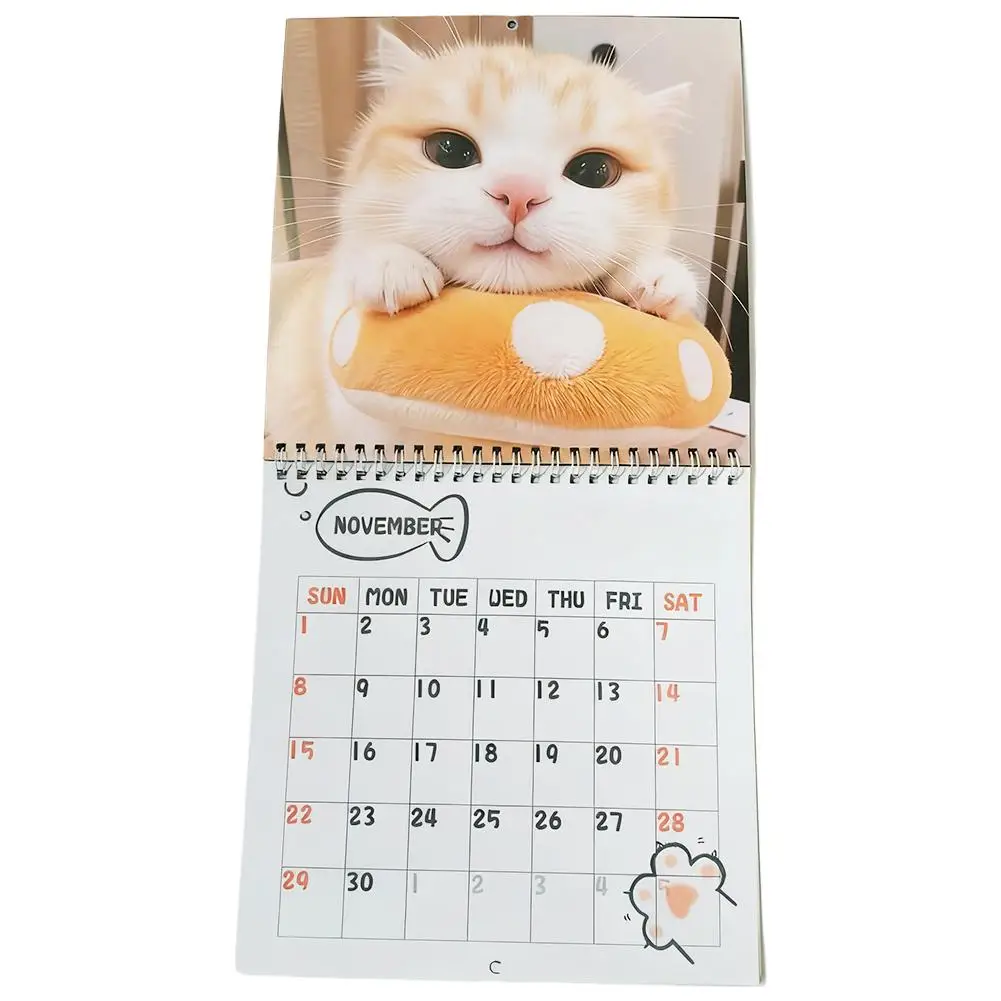 Calendrier mural chat 2026 12 mois, thème café, chats amusants, Design, planificateur d'agenda familial, suspendu, décor de maison, de bureau, de chambre à coucher