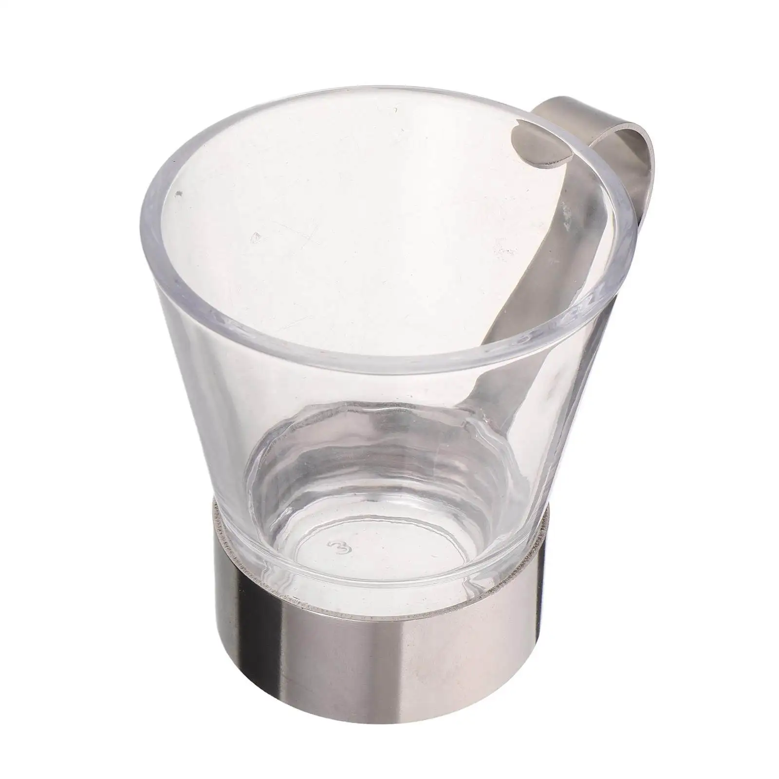 

1Set Heat-Resistant Clear Glass Coffee Mug Set with Stainless Steel Handle and Matching Tray for Latte Espresso Juice Milk Tea