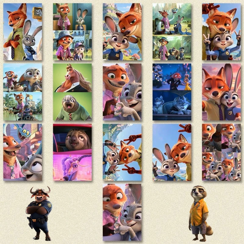 Barang Dagangan Disney Zootopia 2 Judy Hopps Nick Wilde Kartu Anime Kartun Lucu Kreatif Kawaii Kartu Pos Pelajar Hadiah Grosir