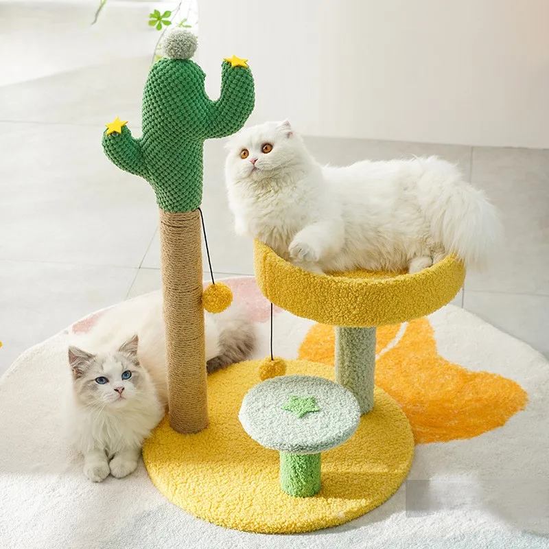 Cactus Cat Climbing Frame Sisal Pole Grinding Claw Artifact Cat Nest and Jumping Platform Toy Winter Cat Scratching Board