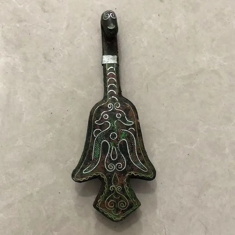 Antiques miscellaneous collection Qin and Han dynasties wrong gold and silver bronze hook special free postage