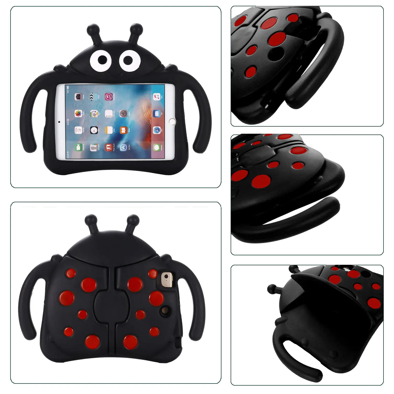 

Cute Colorful Beatle EVA Stand Case for ipad ari 2 Air 1 mini1/2/3/4/5 Tablet Cover