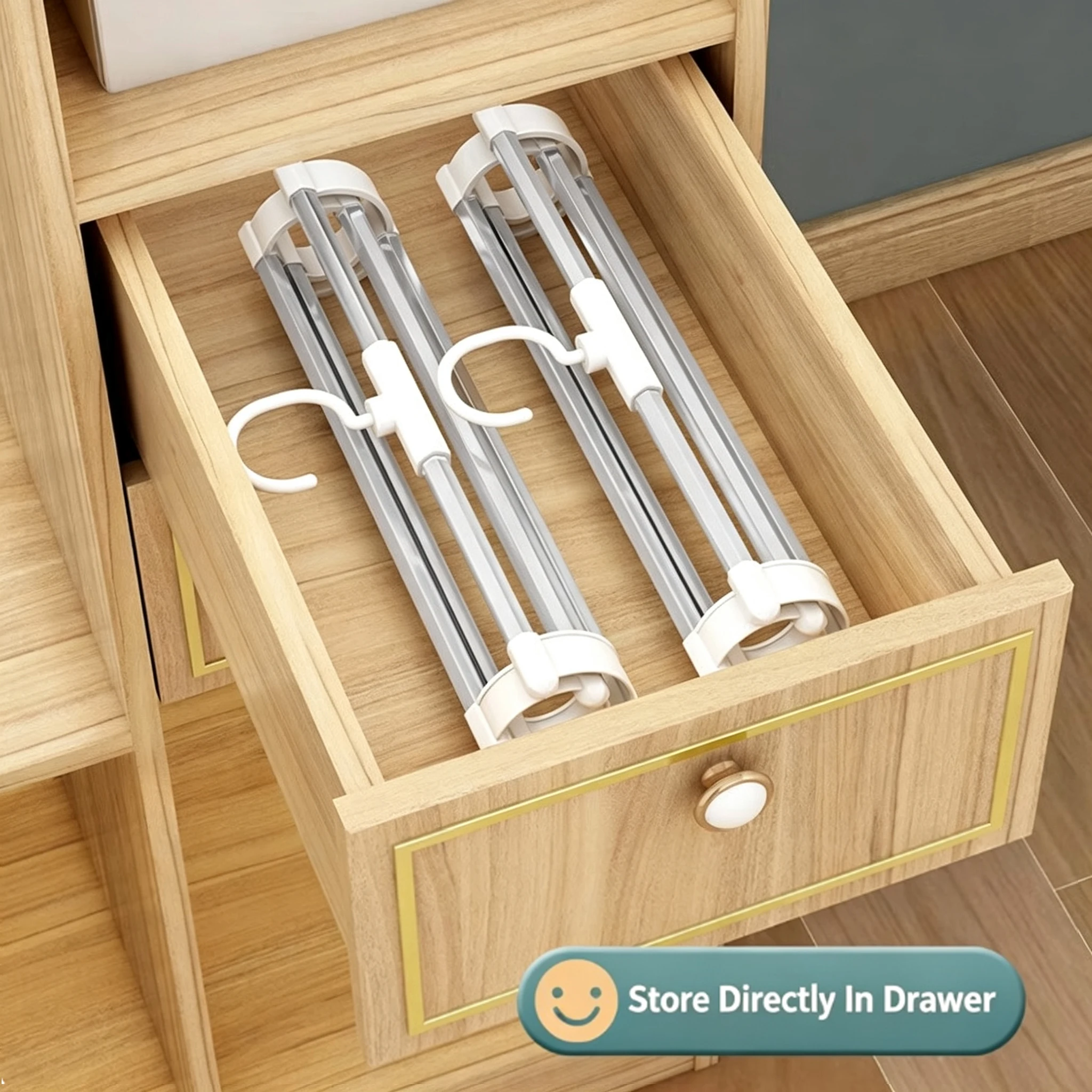 Foldable Multi-layer Non-slip Pants Hanger, Space Saving Wardrobe Organizer for Trousers Scarf
