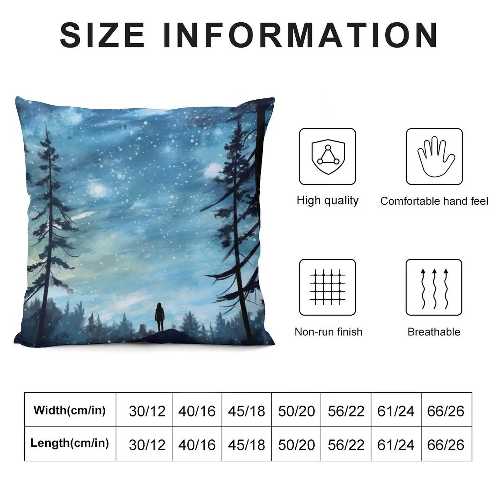 Stargazing Forest Dreamer's Haven Throw Pillow Decorative pillow case Rectangular Cushion Cover pillow