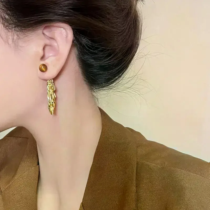Simple Alloy Long Wing Stud Temperament Feather Earrings Silver Wings Shape Elf Ear Cuff Earrings Jewelry Accessories Gifts