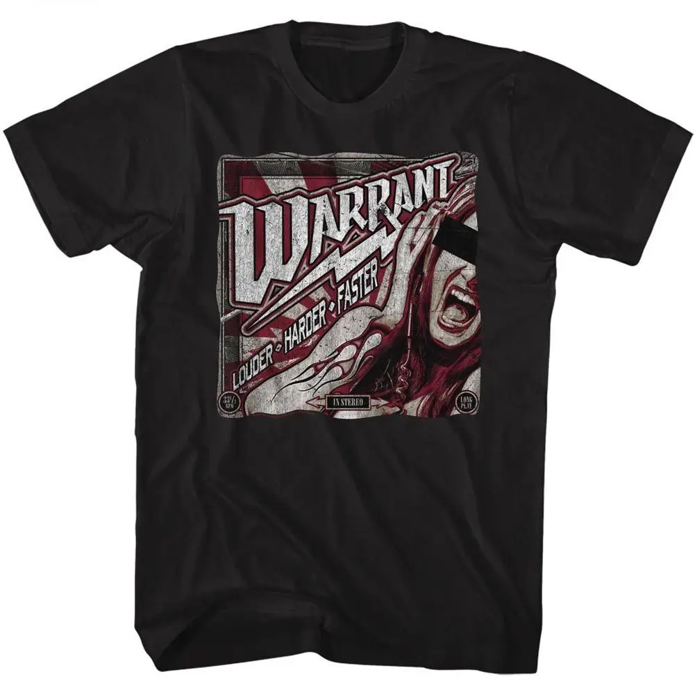 Warrant Louder Harder Faster Adult T Shirt