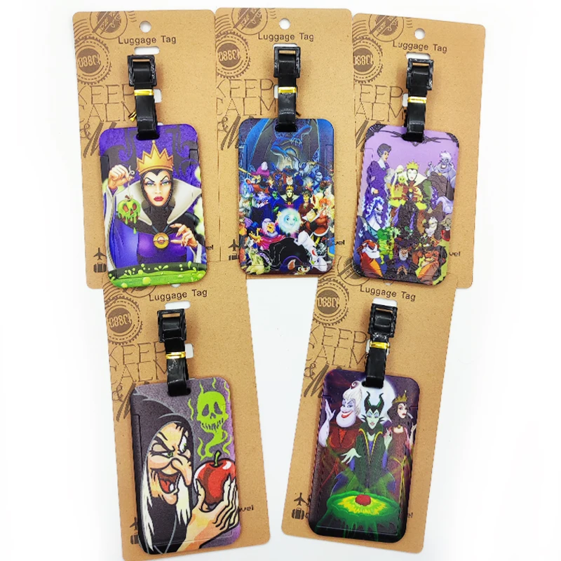 Disney villains Luggage Label Women Travel Luggage Tag Suitcase ID Address Holder Baggage Boarding Portable Suitcase Ticket