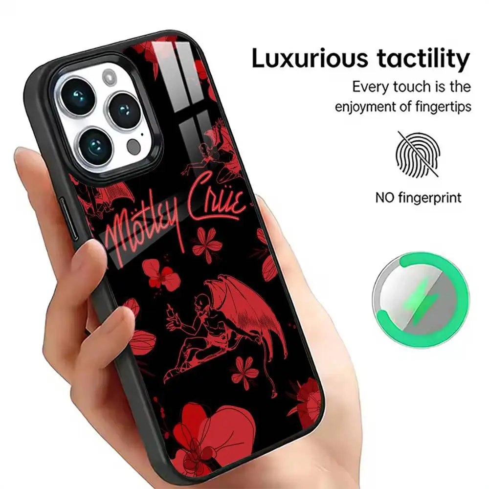 M-MotleyS Rock C-CrueS  Phone Case Magnetic with Magsafe Wireless Charging For iPhone17,16,15,14,13,12,11 Plus,Pro
