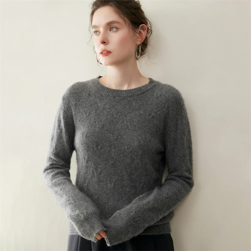 اختيار المرأة 100% سترة الكشمير المعنقة س الرقبة البلوز الماس كتلة نمط Preppy الكشمير تريكو الخريف الشتاء ملابس علوية سميكة