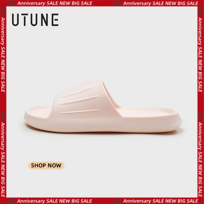 UTUNE-Anti-Slip Slippers for Women, Wear-Resistant, Unyielding, Bathroom Sandals, Flat-soled Sandals, 2021 Trend