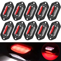 10Pc 12V 24V LED 번호판 빛 크롬 번호판 빛 오토바이 RV 캐러밴 트럭 트럭 트레일러 플레이트 조명