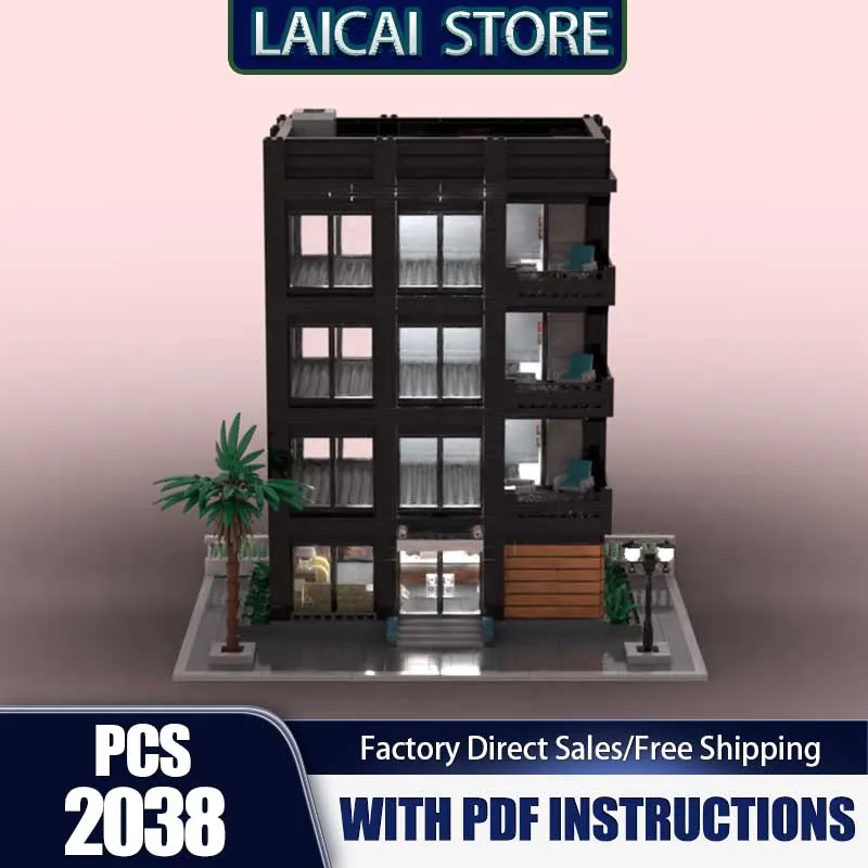 

City View Building Model Moc Building Blocks Stackable Hotel Model Technology Bricks Assembly Holiday Construstion Gifts Set Toy