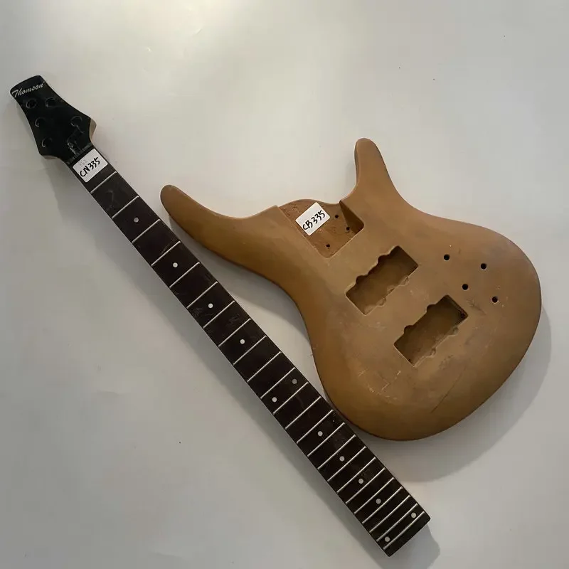 

CN335CB335 5 String Bass Guitar Kits Solid Basswood Body JB Pickups 24 Frets Maple+ Rosewood Neck One Set for DIY Replace