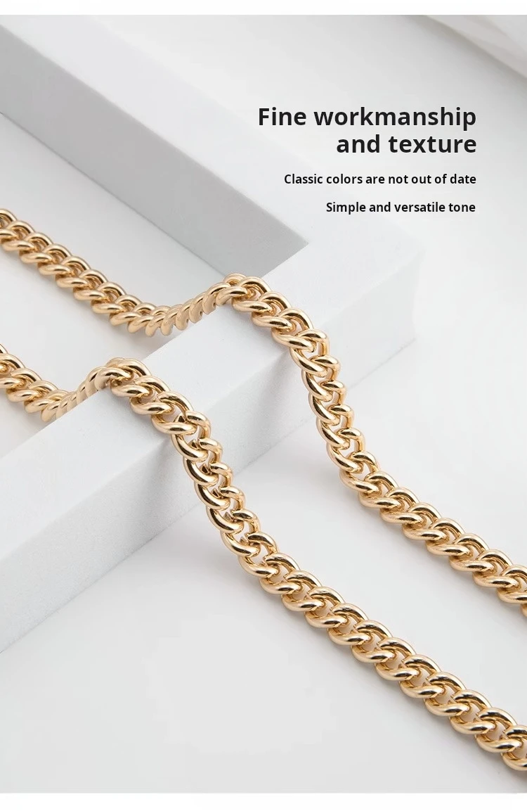 Chain strap Golden Bag Chain Accessories Metal Extension Chains Underarm Crossbody Shoulder Belt Replacement For Women's Bag