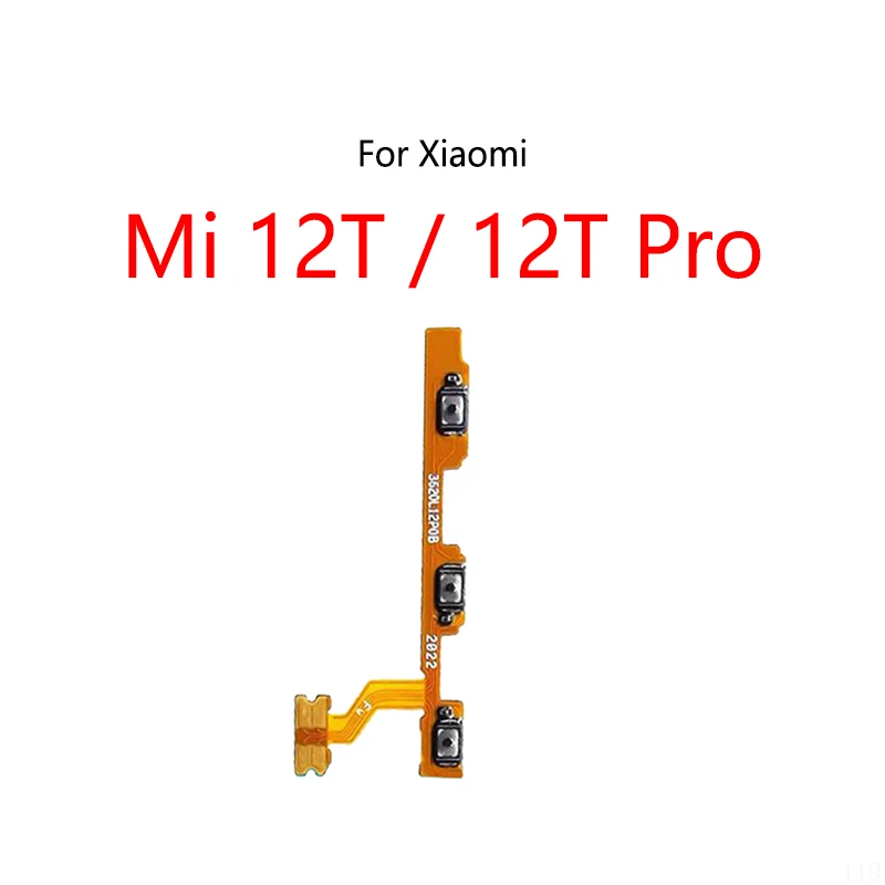 Power Button Switch Volume Mute Button On / Off Flex Cable For Xiaomi Mi 12T Pro