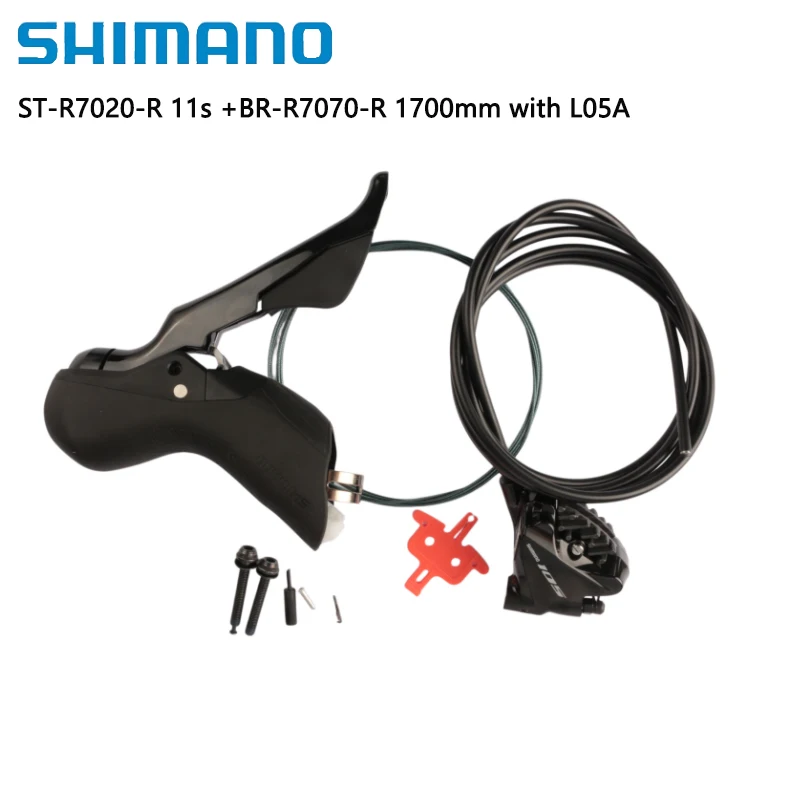 Shimano 105 ST-R7020-R Dual Control Right Shiter Lever 11s BR-R7070-R Rear Brake 1700mm with L05A Brake Pads For Road Bike