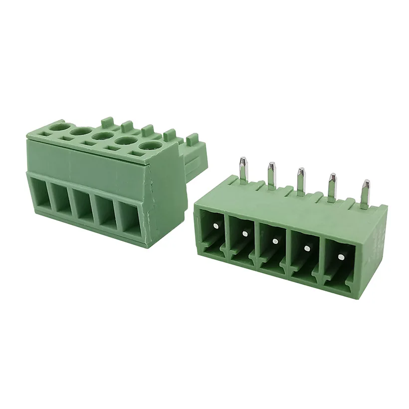 5Pair KF2EDG 2-12Pin PCB Screw Wire Terminal Block 3.81mm Pitch Male Plug Female Socket Straight Pin/Right Angle PCB Connectors