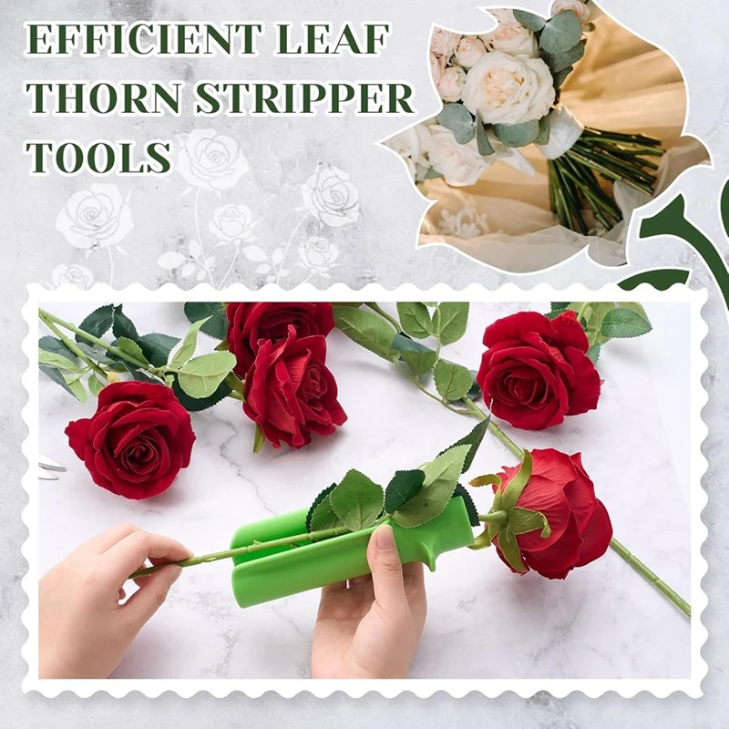 ABVJ-3 Stuk Rose Doorn Stripper Tool Doorn Remover Voor Rozen Blad Stripper Tool Bloem Cleaner Cutter Om Bladeren Te Verwijderen