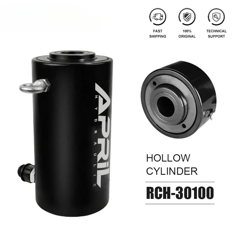 YYHC 30Ton 100mm Hydraulic Hollow Plunger Jack Hollow Plunger Ram Hydraulic Hollow Cylinder RCH-30100