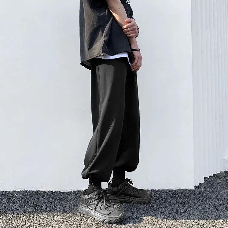 Summer Casual Loose and Versatile Trendy Sports Nine-point Tie-fitting Men's Pants Summer Thin Style