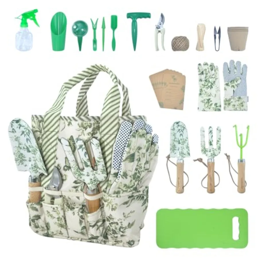

32pcs Heavy Duty Gardening Tools Set for Women with Waterproof Design Fashionable and Functional Garden Tools in Green Ideal Ga