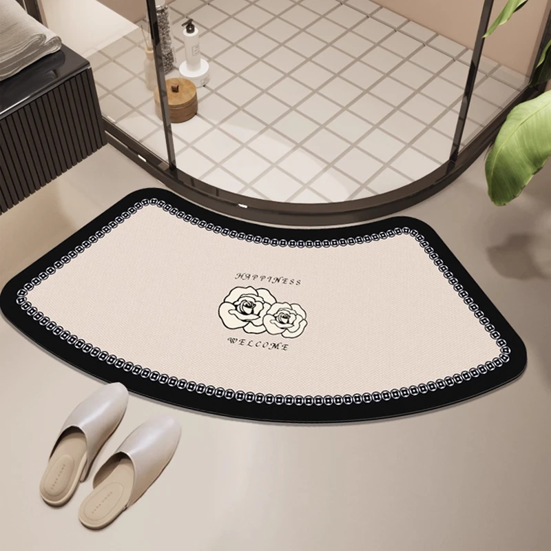 سجادات أرضية الحمام الفاخرة على شكل قوس من VIKAMA، سجادة قدم مضادة للانزلاق لتزيين المنزل