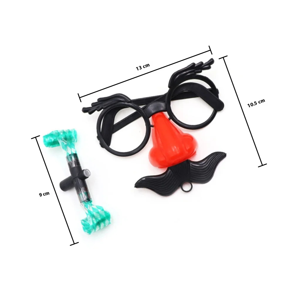 2 قطعة نظارات الشارب الأنف مضحك ضربة صافرة الحاجب المزحة الدعائم هالوين تأثيري حجم كبير لون عشوائي الشارب نظارات