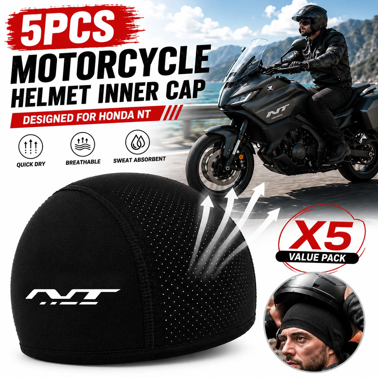 5pcs Motorcycle Helmet Inner C - Motorcycle Gear Helmets ulasan dan harga