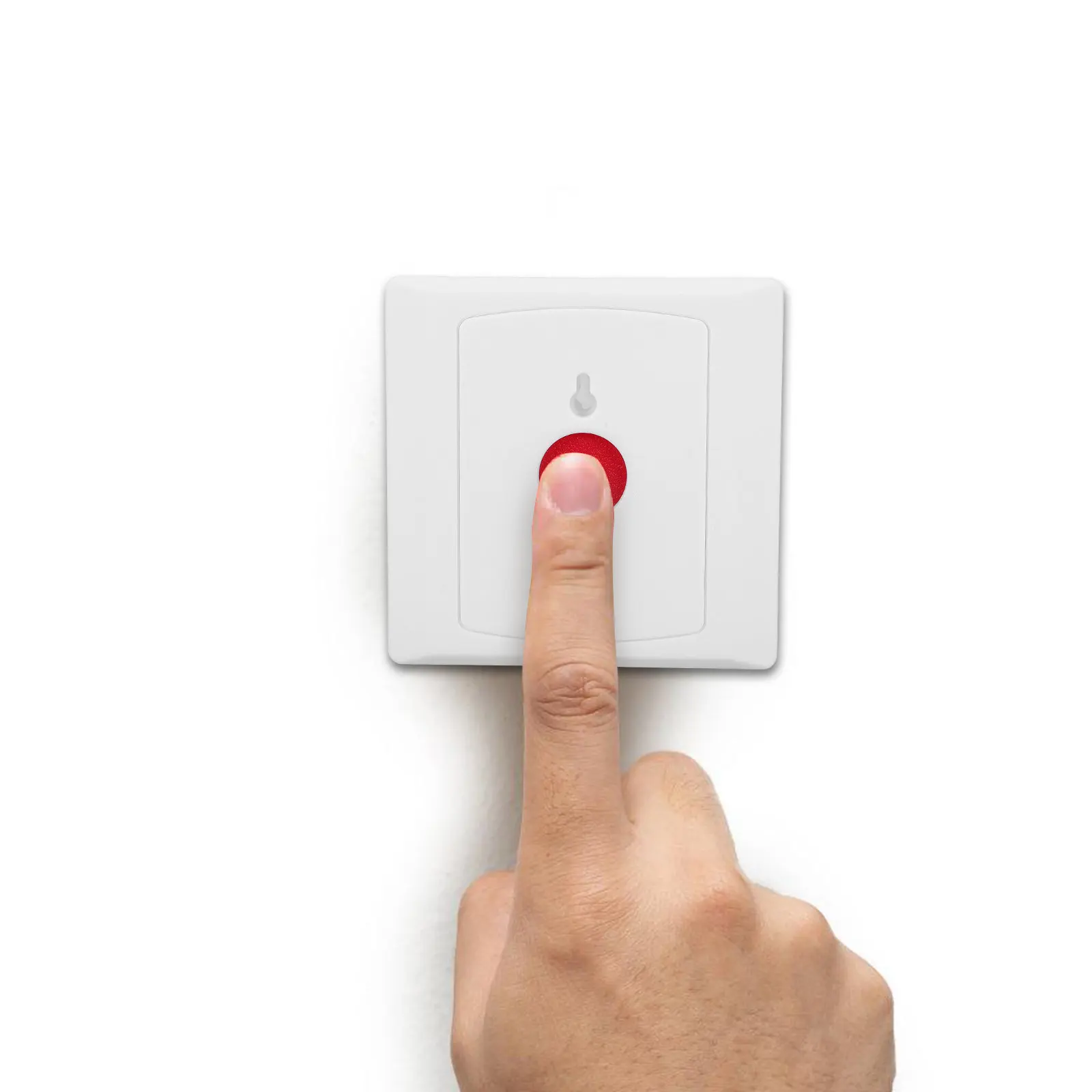 2Pcs 86-Type Emergency Call Alarm Button One-Click Sos Wall Mount Alert for Elderly Patients Disabled Caregiver Help