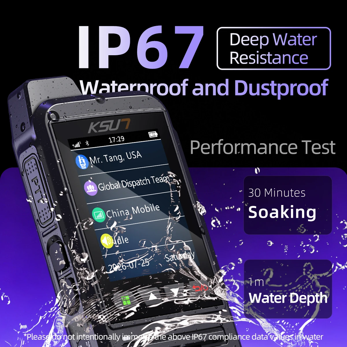 ZL52P Rugged IP67 Waterproof PoC Walkie Talkie 5000mAh Android 8.1 Global Intercom Zello GPS for Marine Port Work