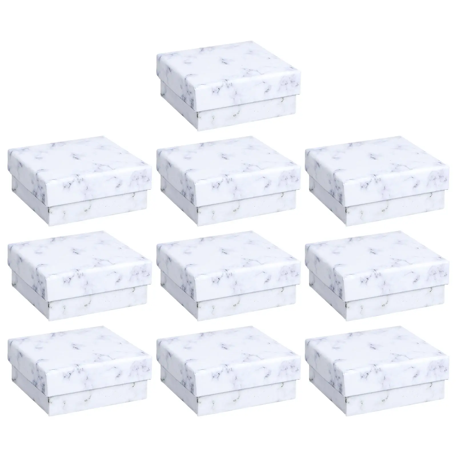 

10 Pcs Marble Jewelry Box Eco Friendly Safe Multi Function Earring Ring Necklace Bracelet Storage Retro Design
