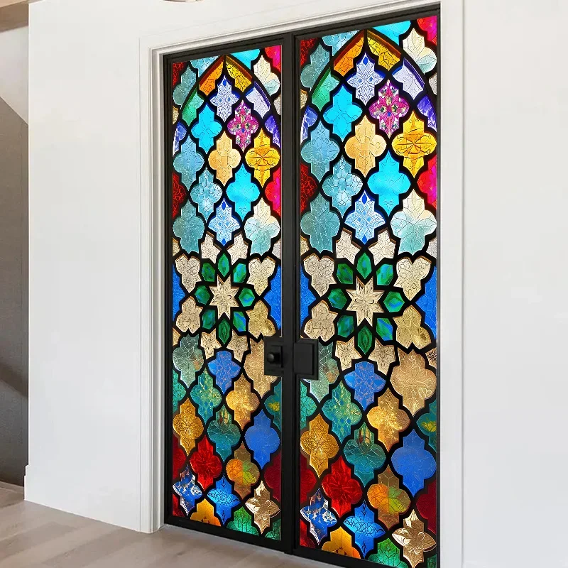 Home Window Privacy Film Self-adhesive Static Clings 3D Decorative Window Flower Film Stained Pvc Glass Stickers