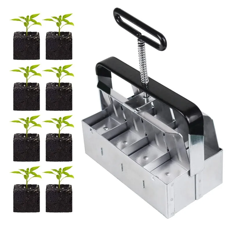 Manual Double Row Soil Forming Equipment, 8 Cavity Ground Block Maker For Outdoor Garden Landscape Work