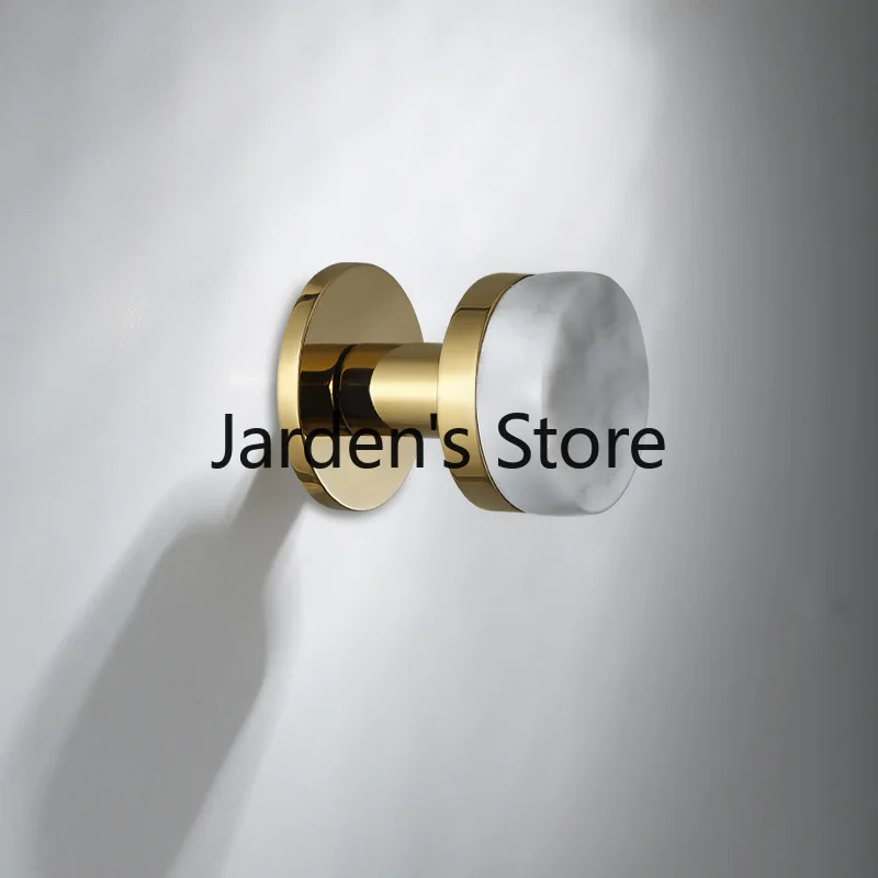 Brass coat hook up natural marble hook Wardrobe decoration hanger Nordic entrance door round coat hook