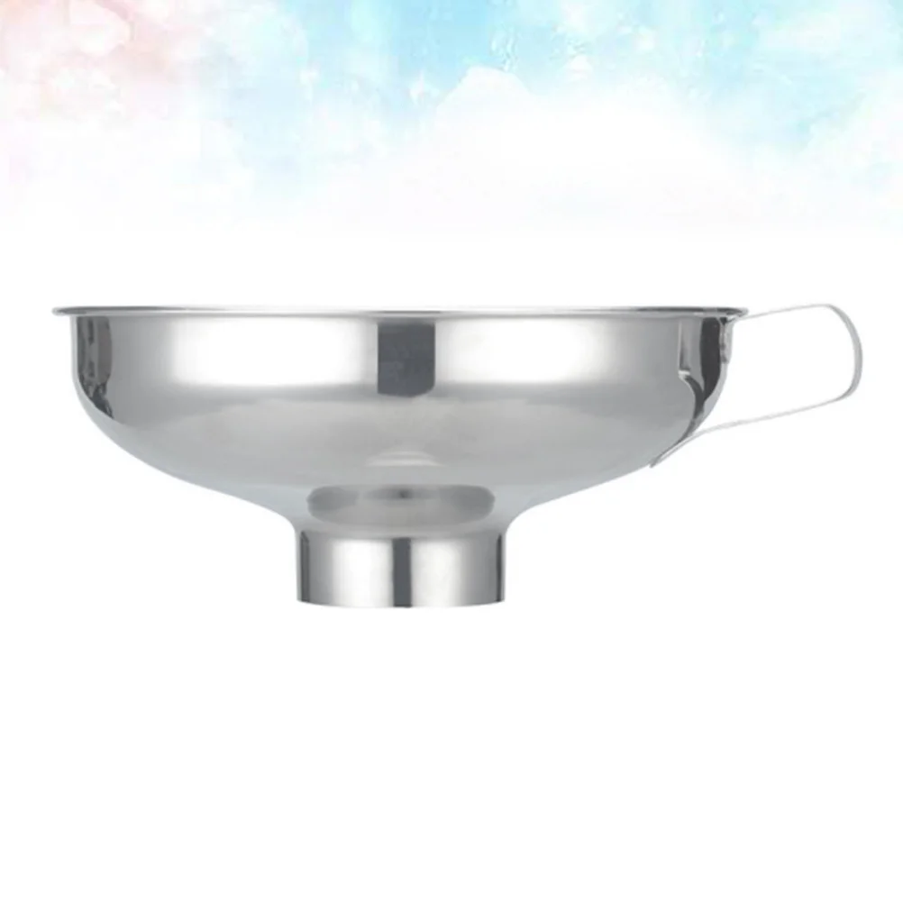 

Stainless Steel Wide Mouth Funnel Thickened Jam Sauce Oil Transfer Tool Rustproof Food Safe Strainer Household Kitchen Bar Tool