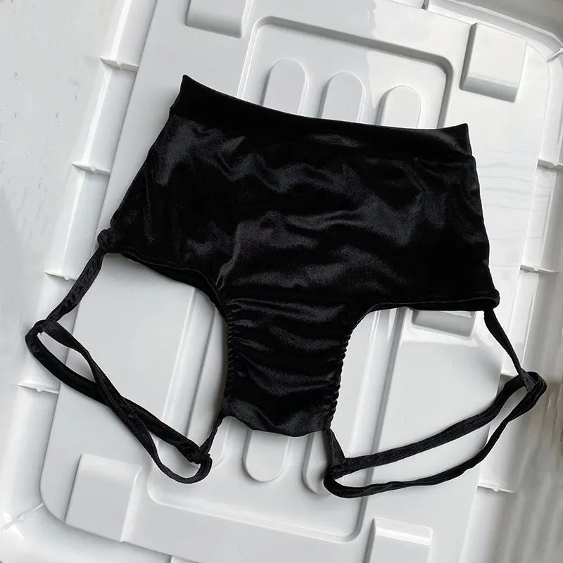 Lady Mini Hollow Out Hot Pants Slim High Waist Velvet Shorts Pole Dance Sexy Rave Night Bar Dancewear Stage Performance Outfits