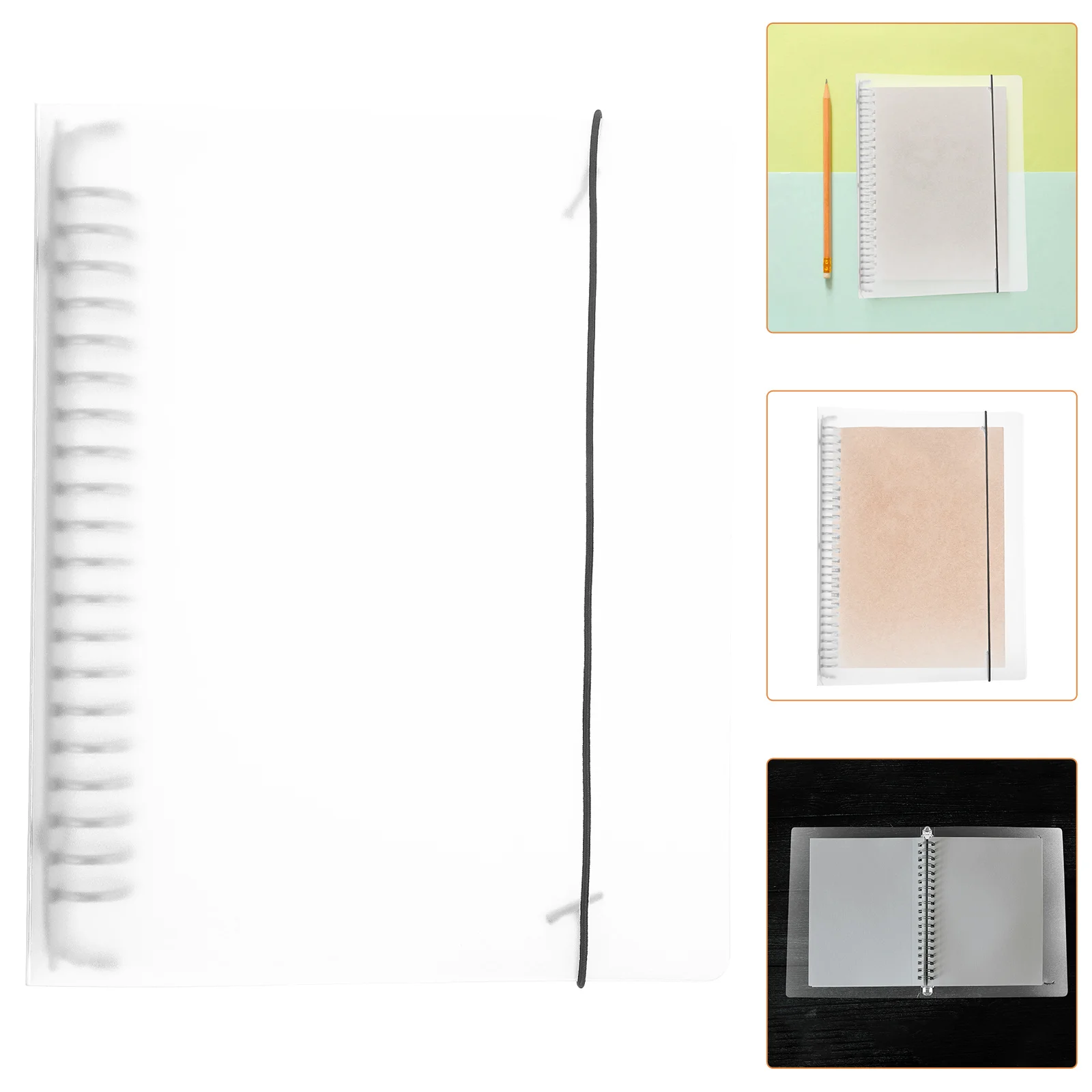 1pc Transparent Loose Leaf Binder Cover Pp Material Notebook Shell For Planner Journal Scrapbook School Office Desktop