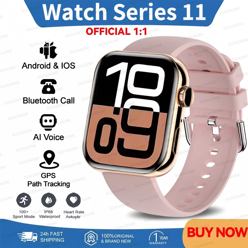 

2026 Fit 3 Series 11 Smart Watch 1.83" AMOLED Screen Health Monitoring GPS Track HD Talk Sports Women Waterproof Watches For IOS