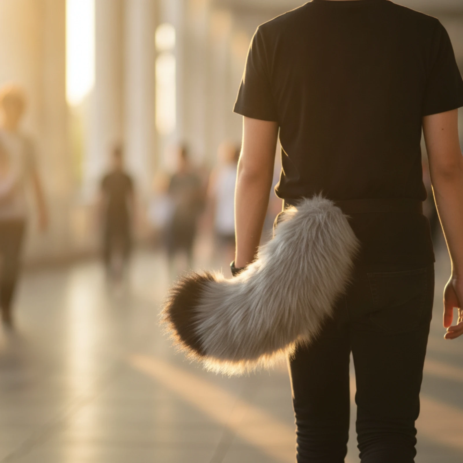 Lynx Tail with Strap Comfortable Faux Hair Tail Accessory Natural-Looking Secure for Cosplayers, Cosplay, Halloween