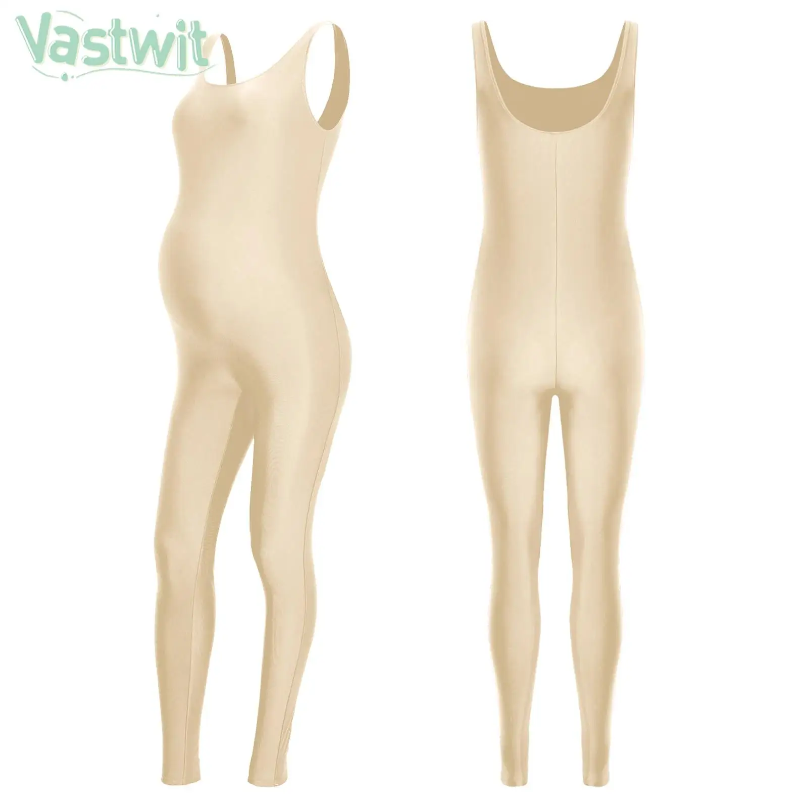 

Maternity Casual Jumpsuit Shapewear Sleeveless Solid Color Pregnancy Yoga Sports Bodysuit Tank Top Leggings Daily Home Wear