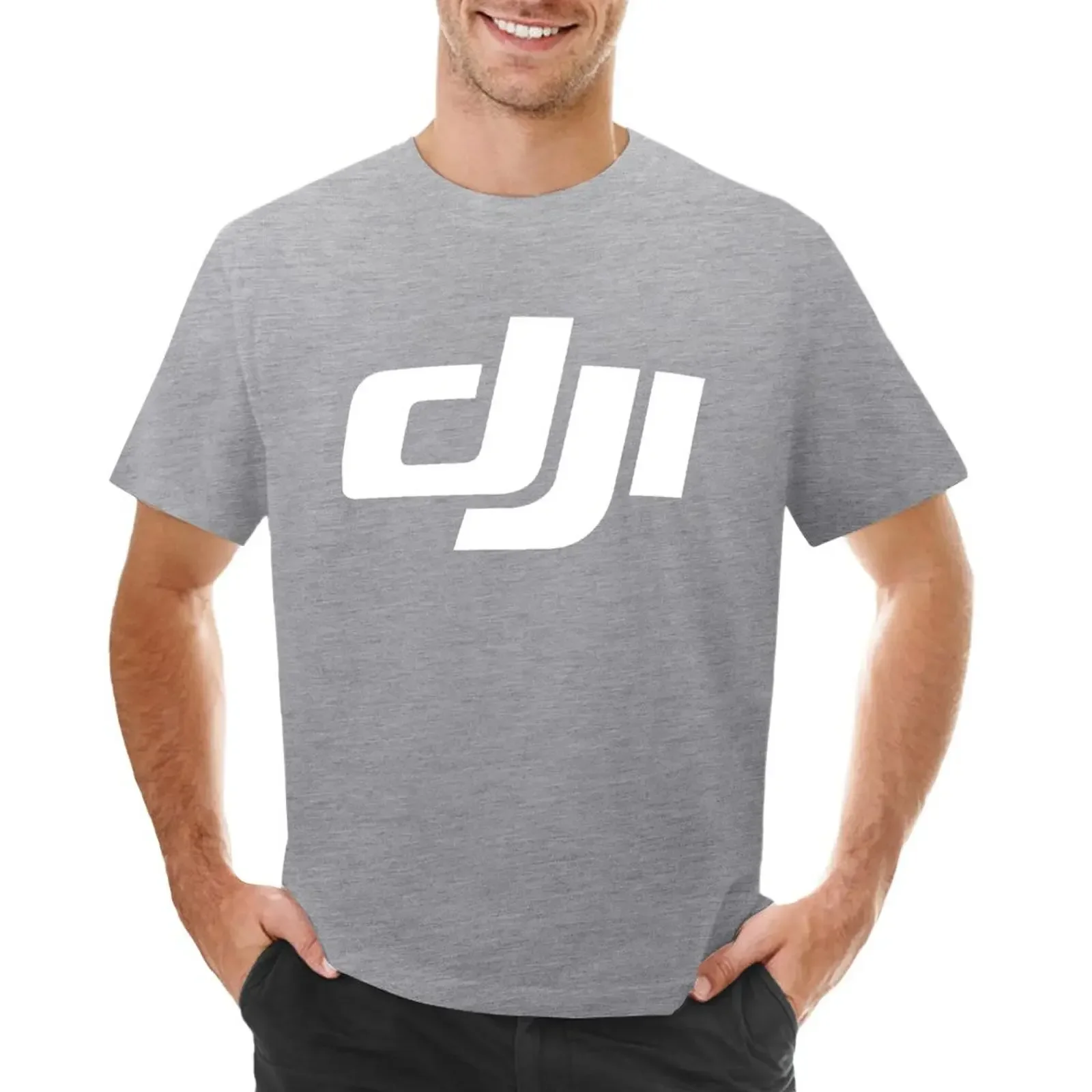 DJI Logo For Fans T-Shirts Customizeds Hippie Clothes Boys Animal Print Blouse Mens Big And Tall T Shirts Heavyweight Hot Sale view 3