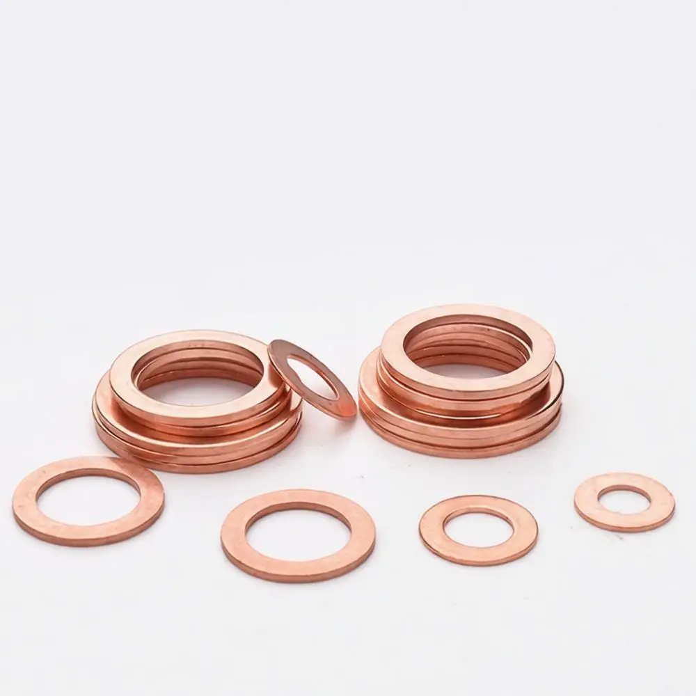 Metric Copper Flat Washers M5 Sealing Rings Solid Metal Fasteners For Pipe Connection Hardware Accessories Machinery Tools
